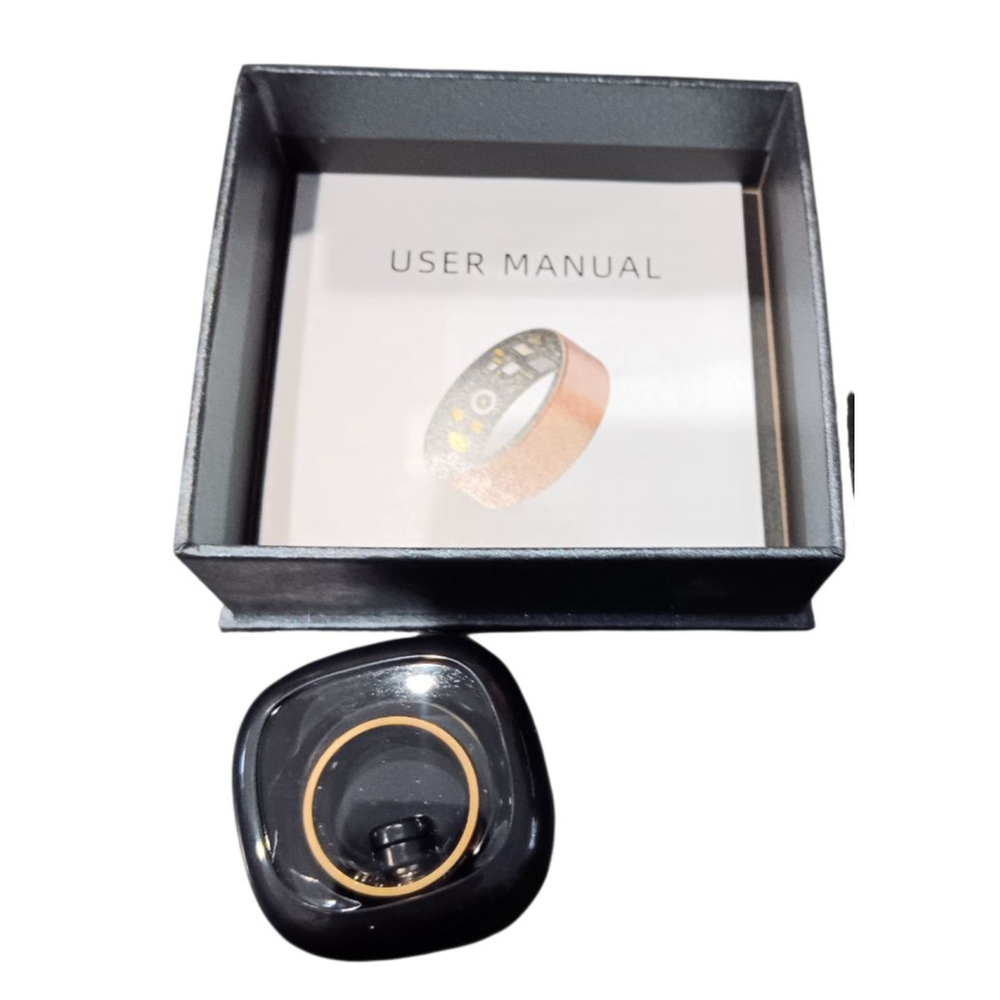 Smart Ring NWT Beautiful Brushed Gold Tone Fitness Tracker Sleep, HR, BP Steps - Picture 3 of 15